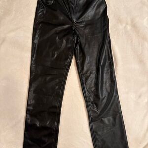 Abercrombie NWT Women 30 Long '90s Straight Ultra High Rise Vegan Leather Pants